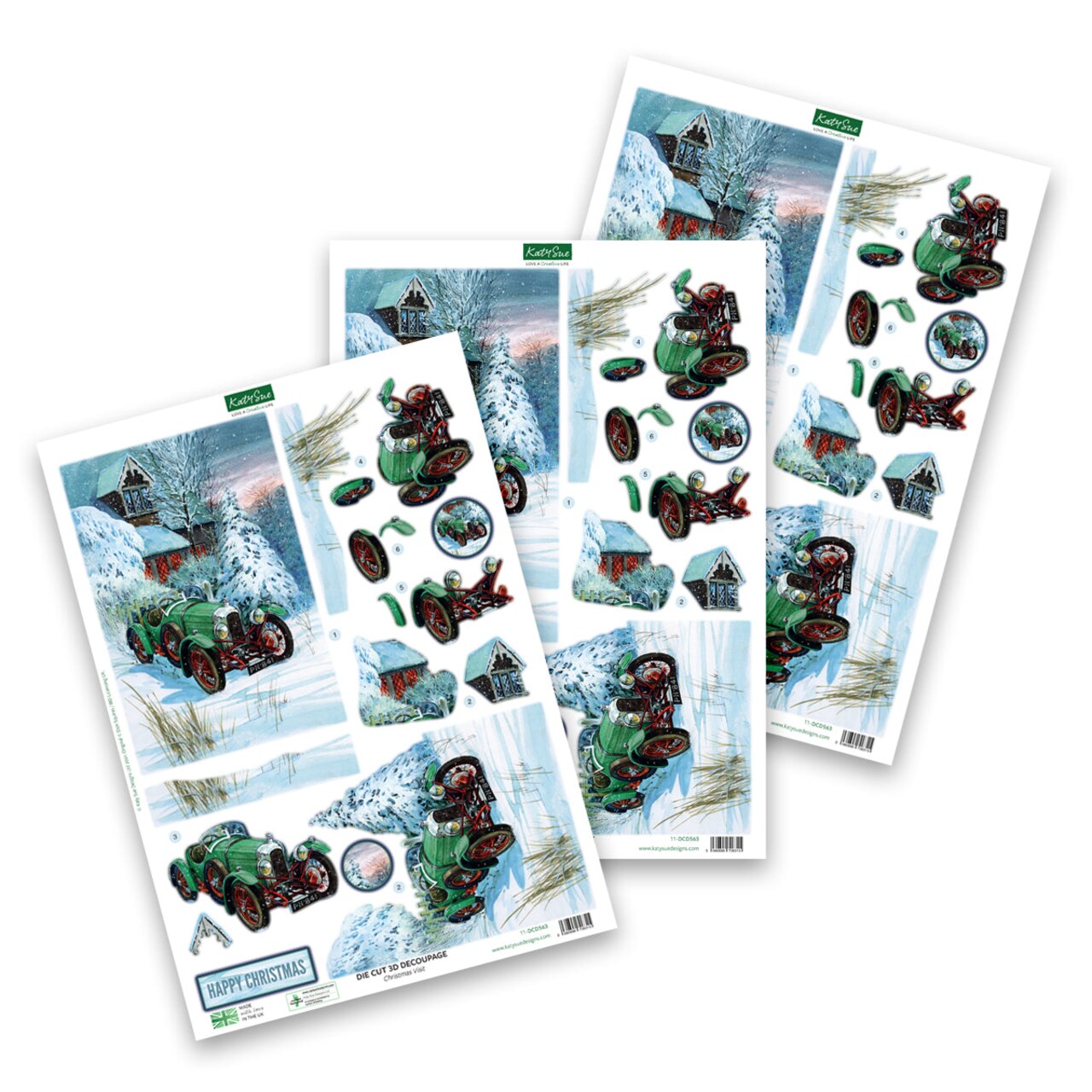 Katy Sue Die Cut Decoupage – Christmas Visit (Pack Of 3)